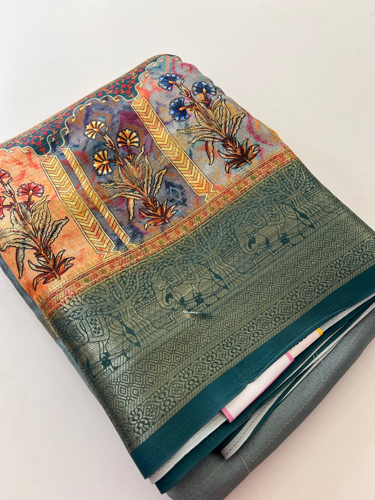Printed Tussar silk