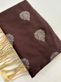 🌹4 shades of semi kanchi soft silk sarees in beautiful combinations in contrast blouse🌹