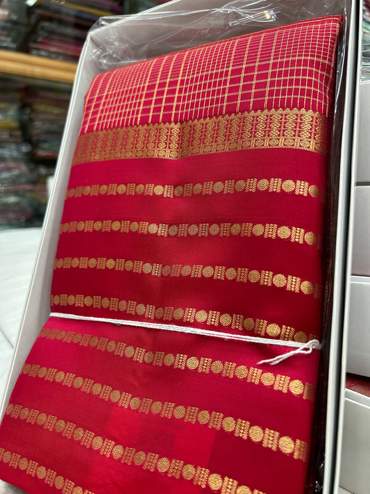 Red Pure Kanjeevaram Silk Saree-DC714