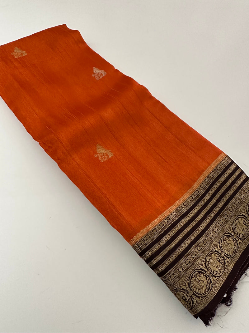 Cut Dana Work Border Chinnon Saree -AU6
