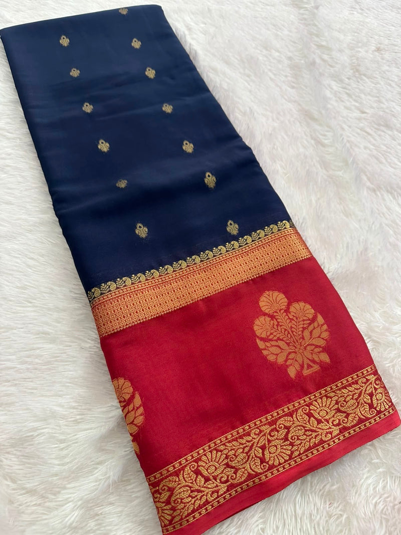 Semi Mysore Crape Silk saree-JU19