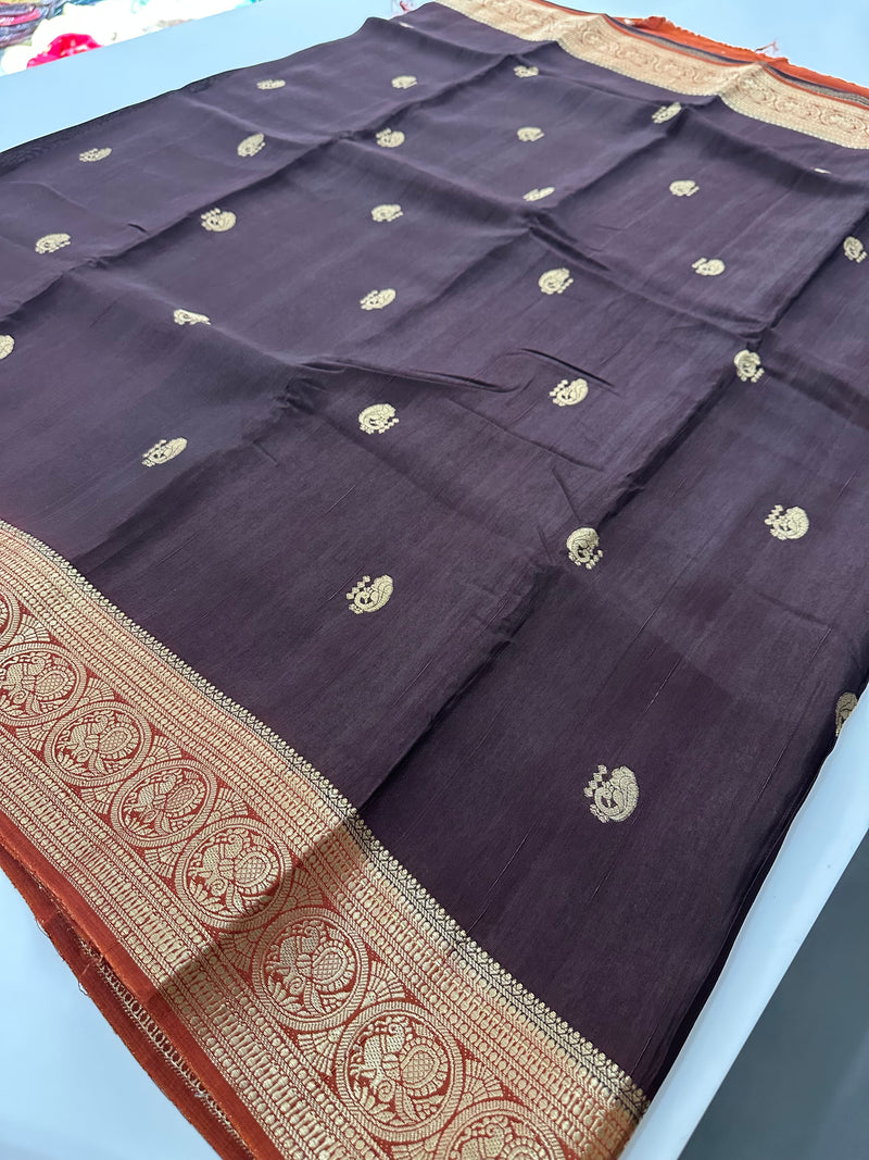 Tussar Fancy Saree in New Contrast Borders🌹- AU-17