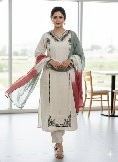 White Cotton Dress Washed Fabric No Transparent