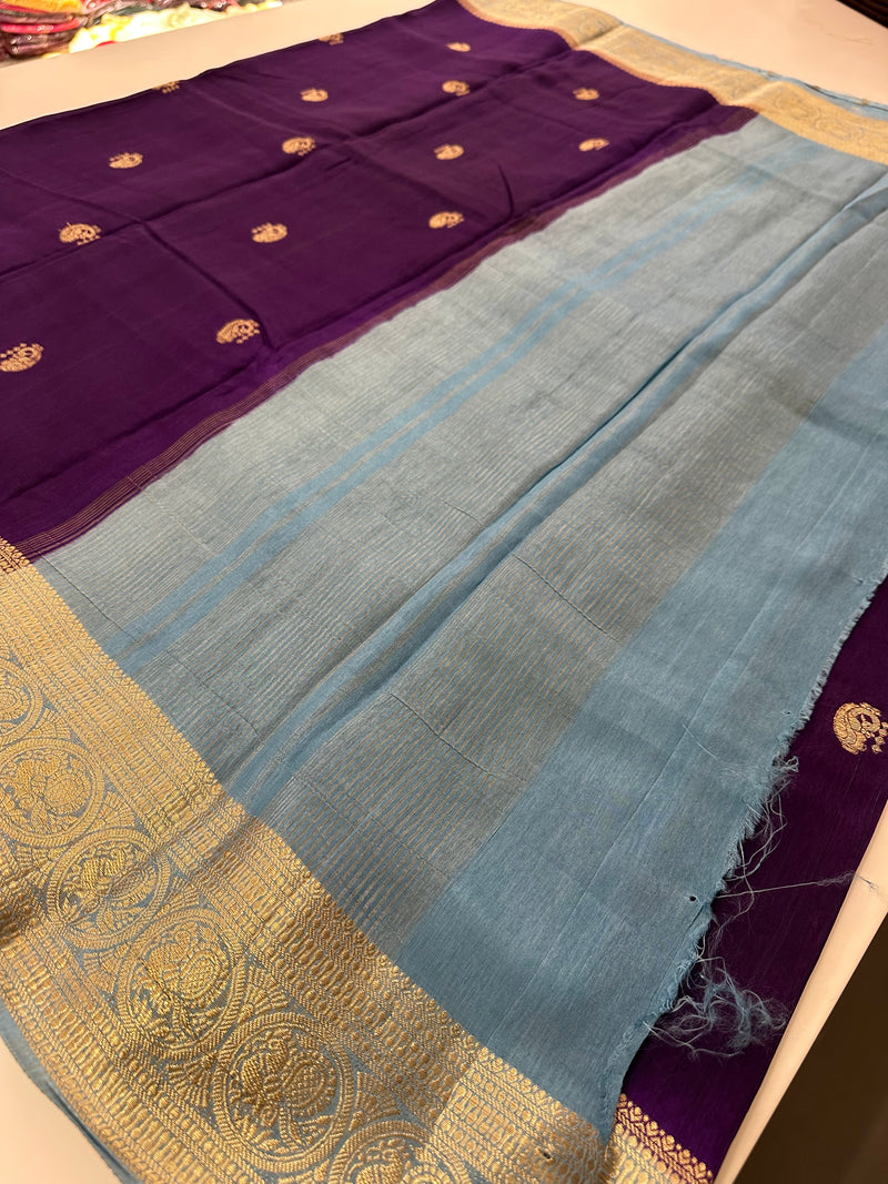 Tussar Fancy Saree in New Contrast Borders🌹- AU-17