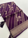 Purple Floral Designer Saree AU24