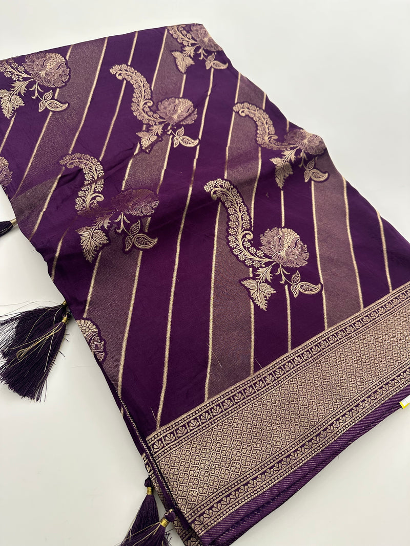 Purple Floral Designer Saree AU24