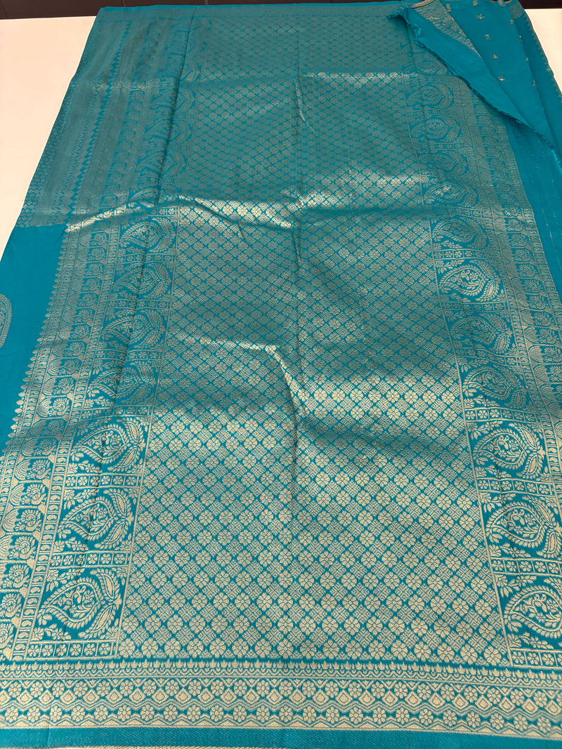 BLUE TUSSAR DESIGNER SAREE-J25