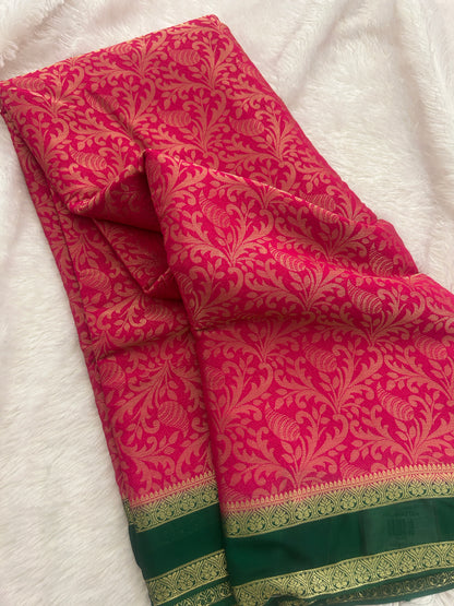 Brocade Style Semi Mysore Silk