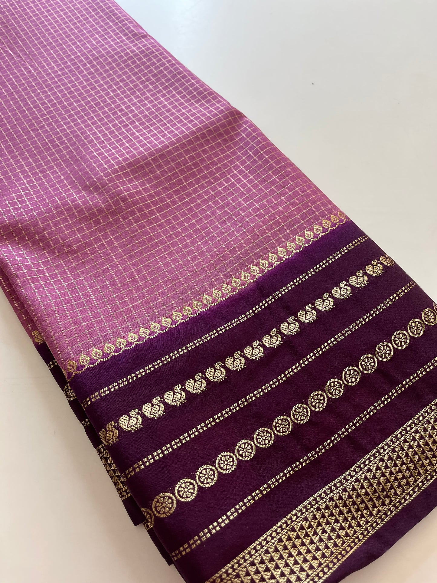 Crape Banarasi Checks Contrast