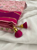 Baby Pink Rani Pink Soft Floral Printed Saree SALE