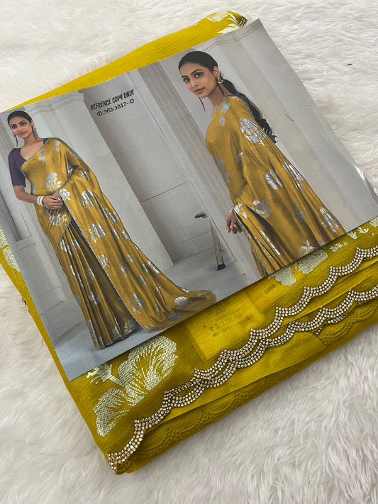 Fancy Foil print chiffon-M8