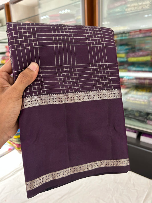 Wine X Silver Pure Kanjeevaram Silk Saree-192