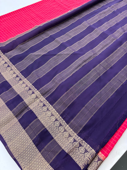 Crape silk fancy checks