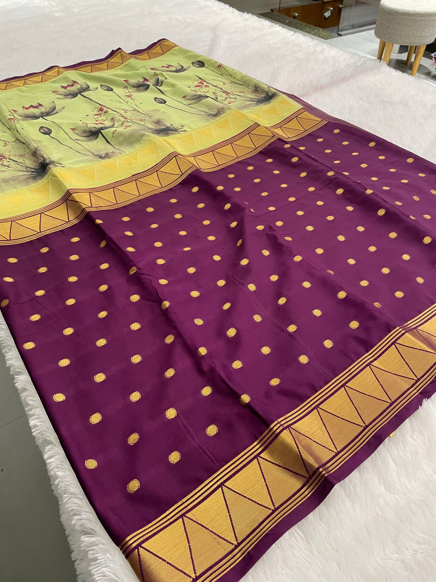 Printed crape silk