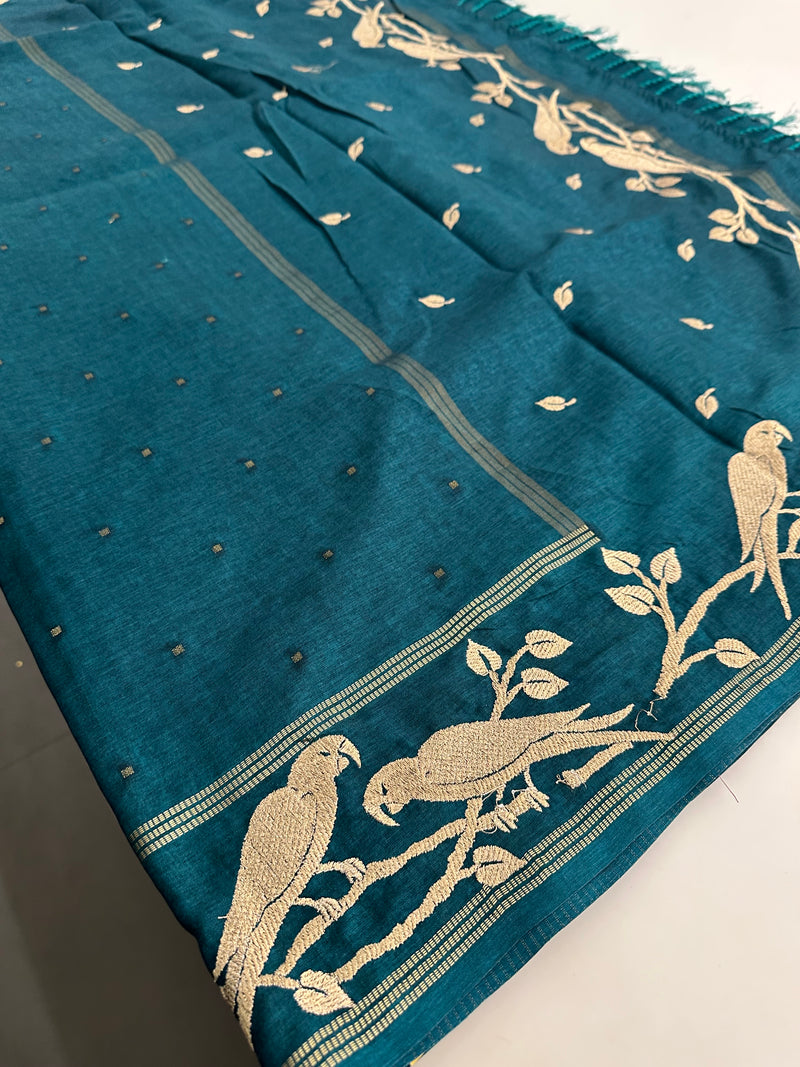 Premium Tussar Work Gold weaving BUTTAS -M25
