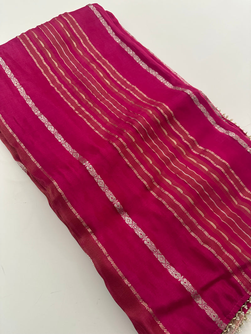 Cut Dana Work Border Chinnon Saree -AU6
