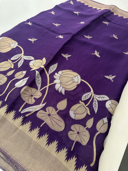 Jute Chiffon Premium Designer Saree-M26