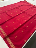 Semi Mysore Silk Small Border Jhumki Buttas - Red - AU27
