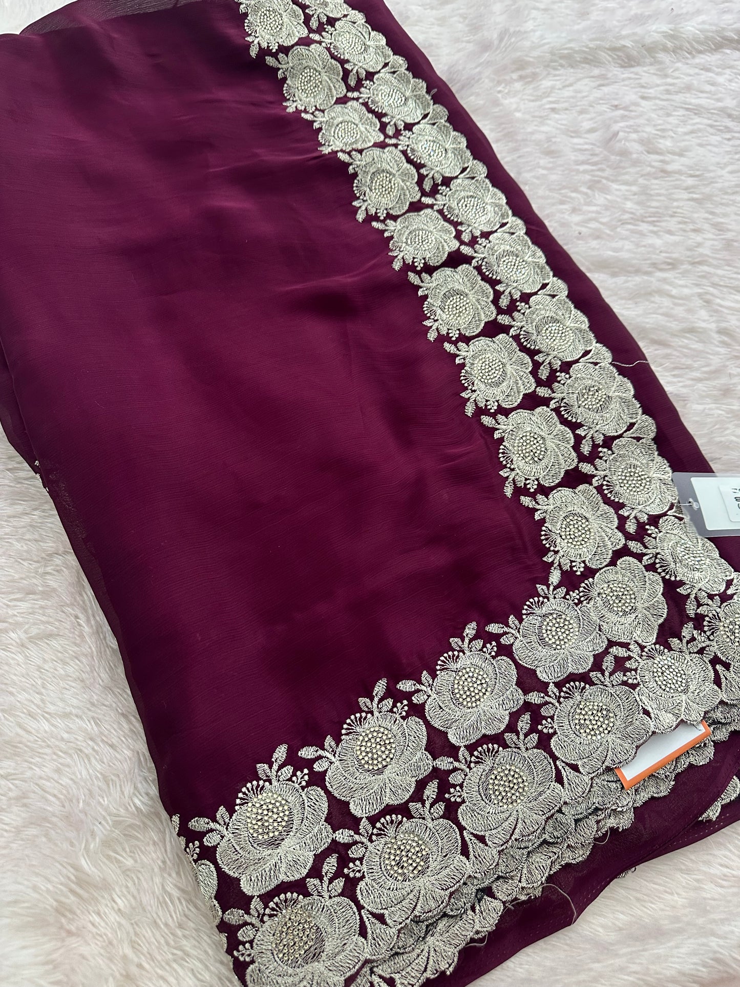Soft Organza Silver Work-M12