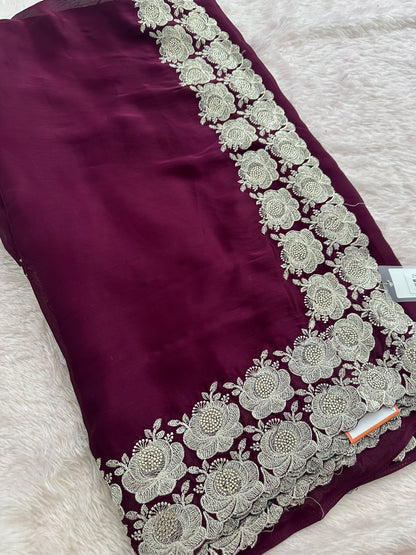 Soft Organza Silver Work-M12