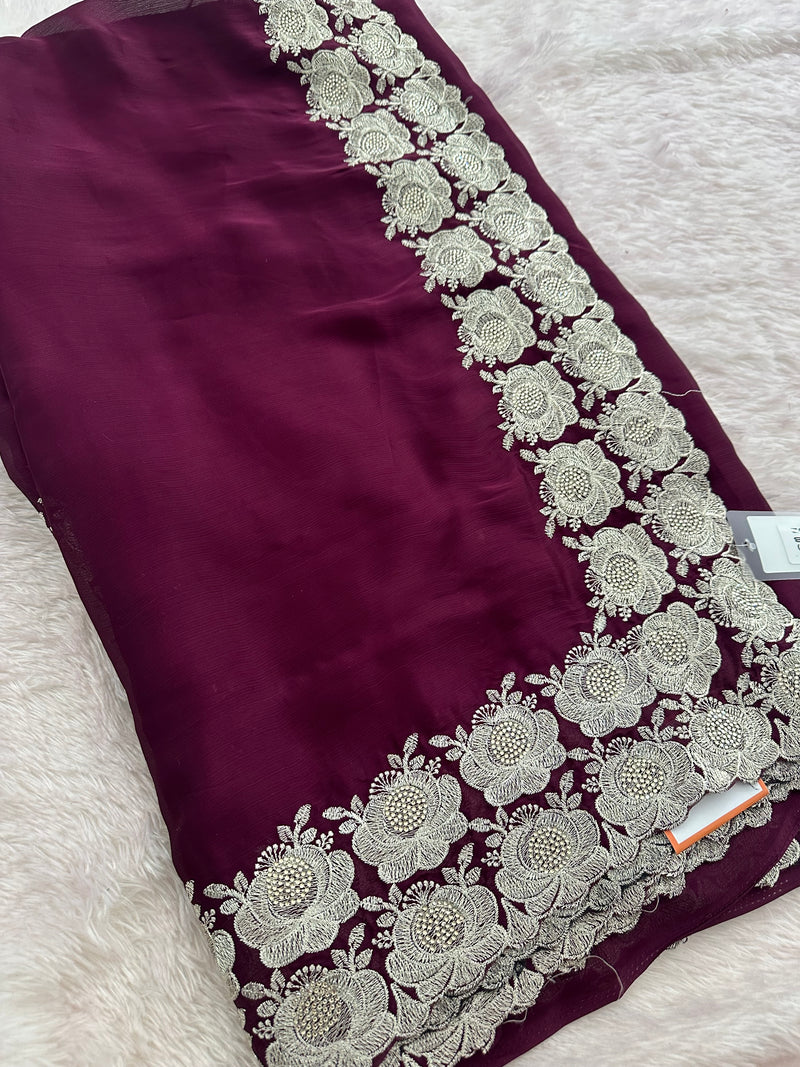 Soft Organza Silver Work-M12