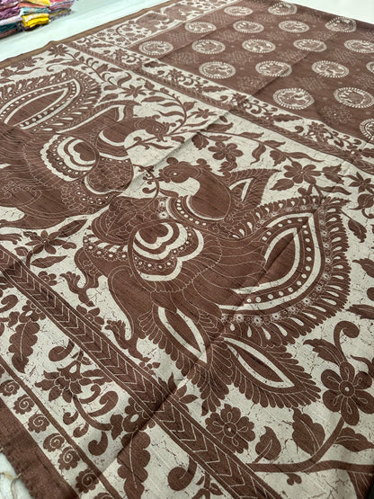Kalamkari Tussar Printed-M26