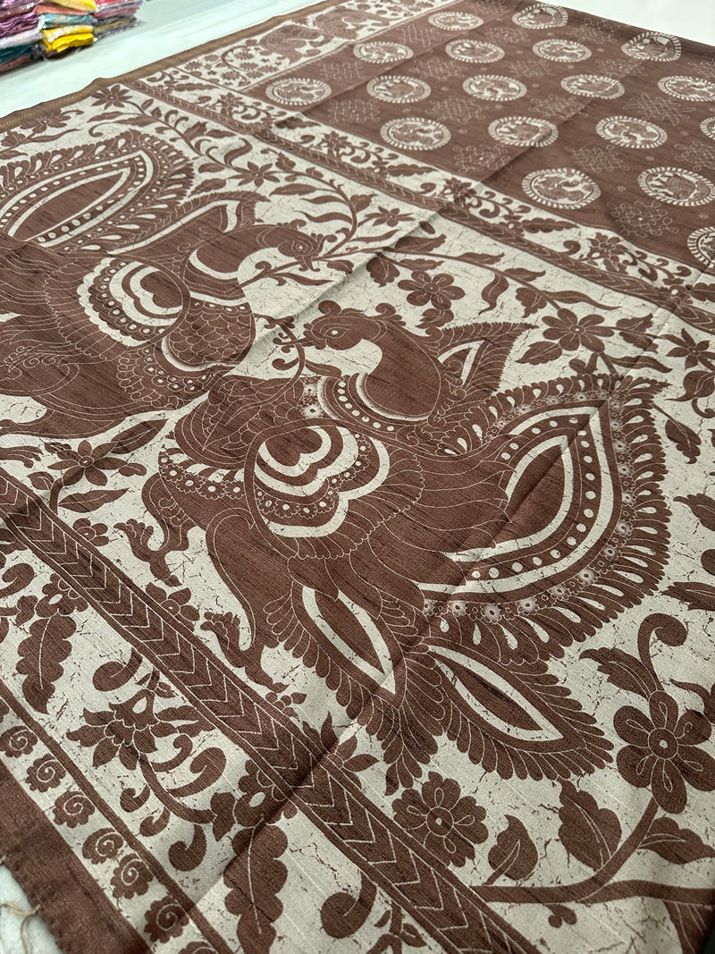 Kalamkari Tussar Printed-M26