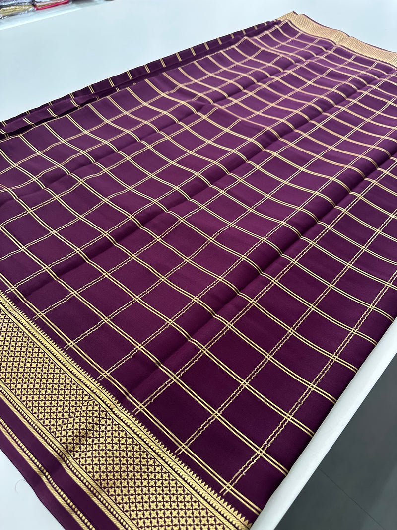 Pure Crape Mysore Silk Saree  100GSM❤️❤️-J22