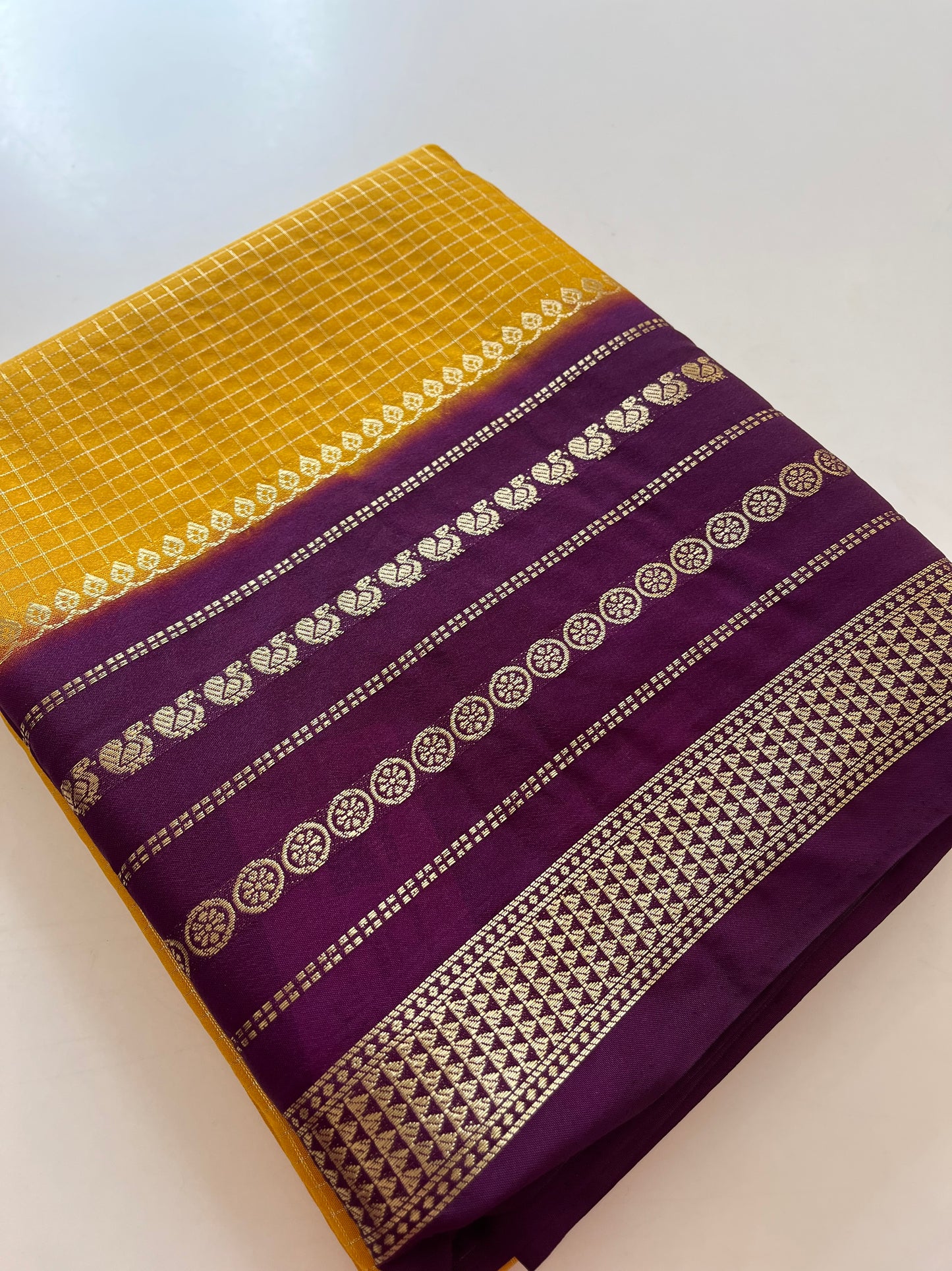 Crape Banarasi Checks Contrast