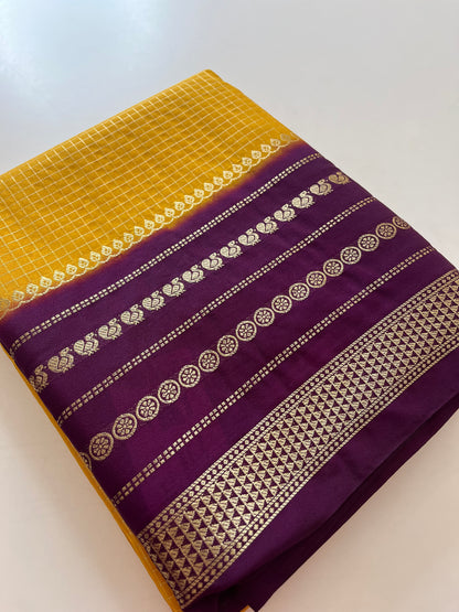 Crape Banarasi Checks Contrast