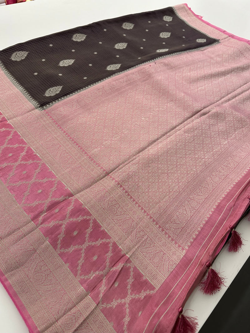 Crape Viscose Fancy Sarees-AU4