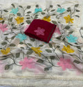 Start Georgette Saree With Embroidery Work-J30