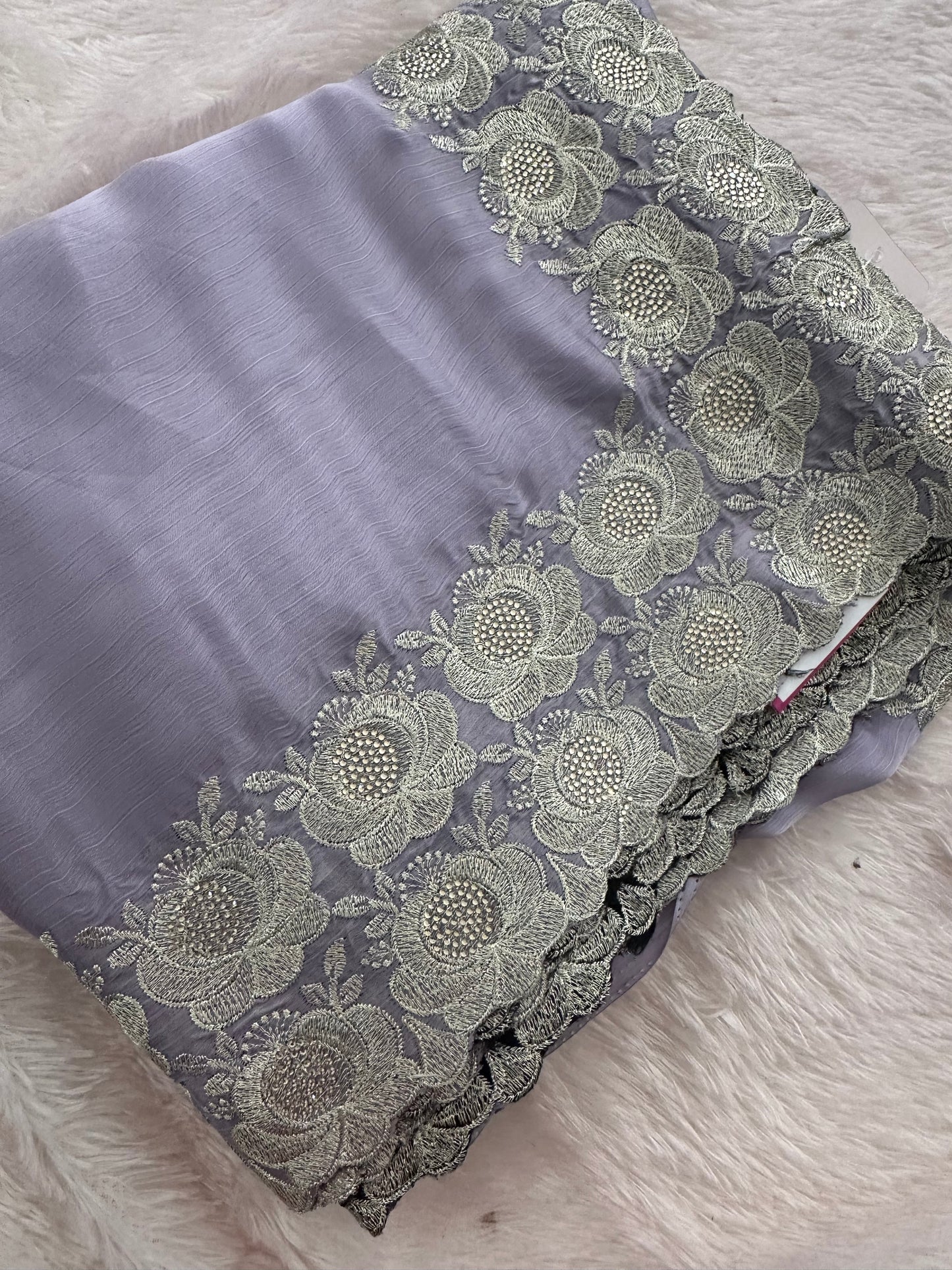 Soft Organza Silver Work-M12