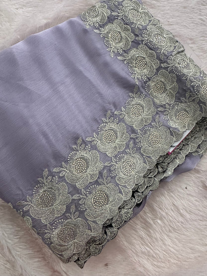 Soft Organza Silver Work-M12