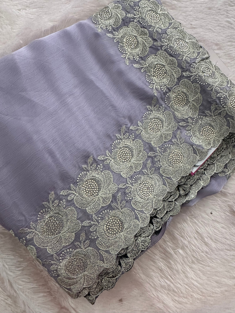 Soft Organza Silver Work-M12