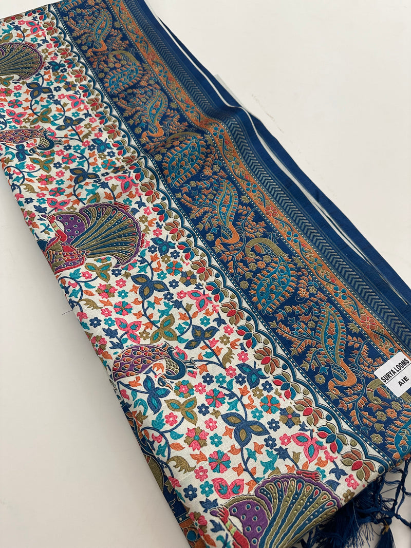 Kalamkari Tussar Printed-M26