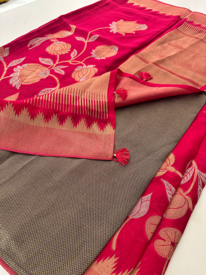 Jute Chiffon Premium Designer Saree-M26