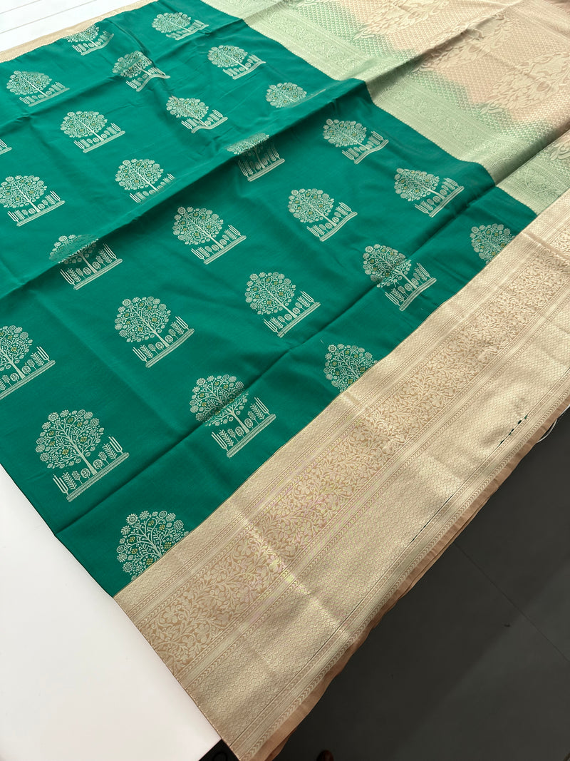 New Semi Soft silk Sarees From Kanchi in beatiful Borders -JU20
