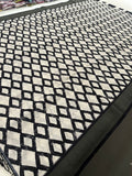 Black and White Tussar Printed Saree- JU28