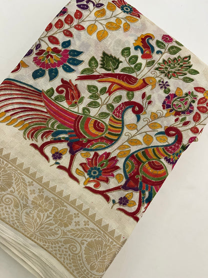 Kalamkari Linen Chiffon