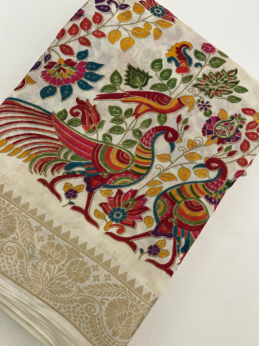 Kalamkari Linen Chiffon