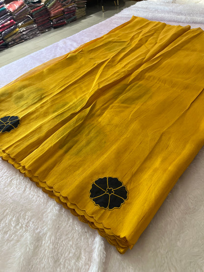 Pure Tussar Silk Appliqué