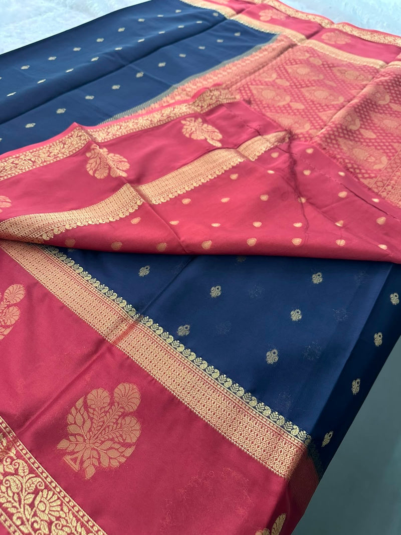Semi Mysore Crape Silk saree-JU19
