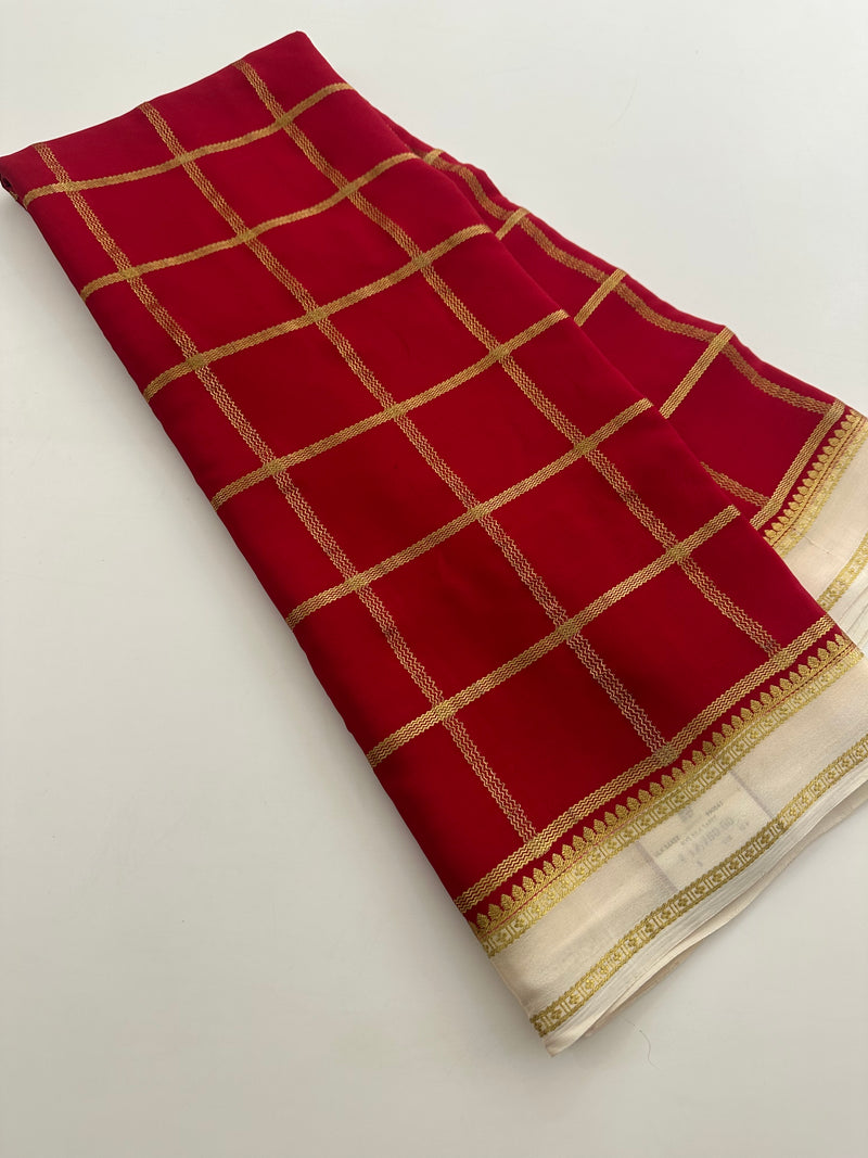 Pure Crape Mysore Silk Saree 120GSM -JU27