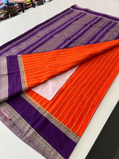 Designer crape Chinnon saree