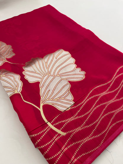 Chinnon Silk Premium Lily Green x Red-1121