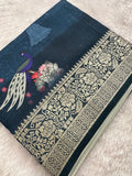 Kalamkari Printed Crape-JU14