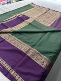 Crepe Silk Sarees in Gold weaving and Big Bentex Border,, comes in checkered pattern and contrast blouse piece 🌹