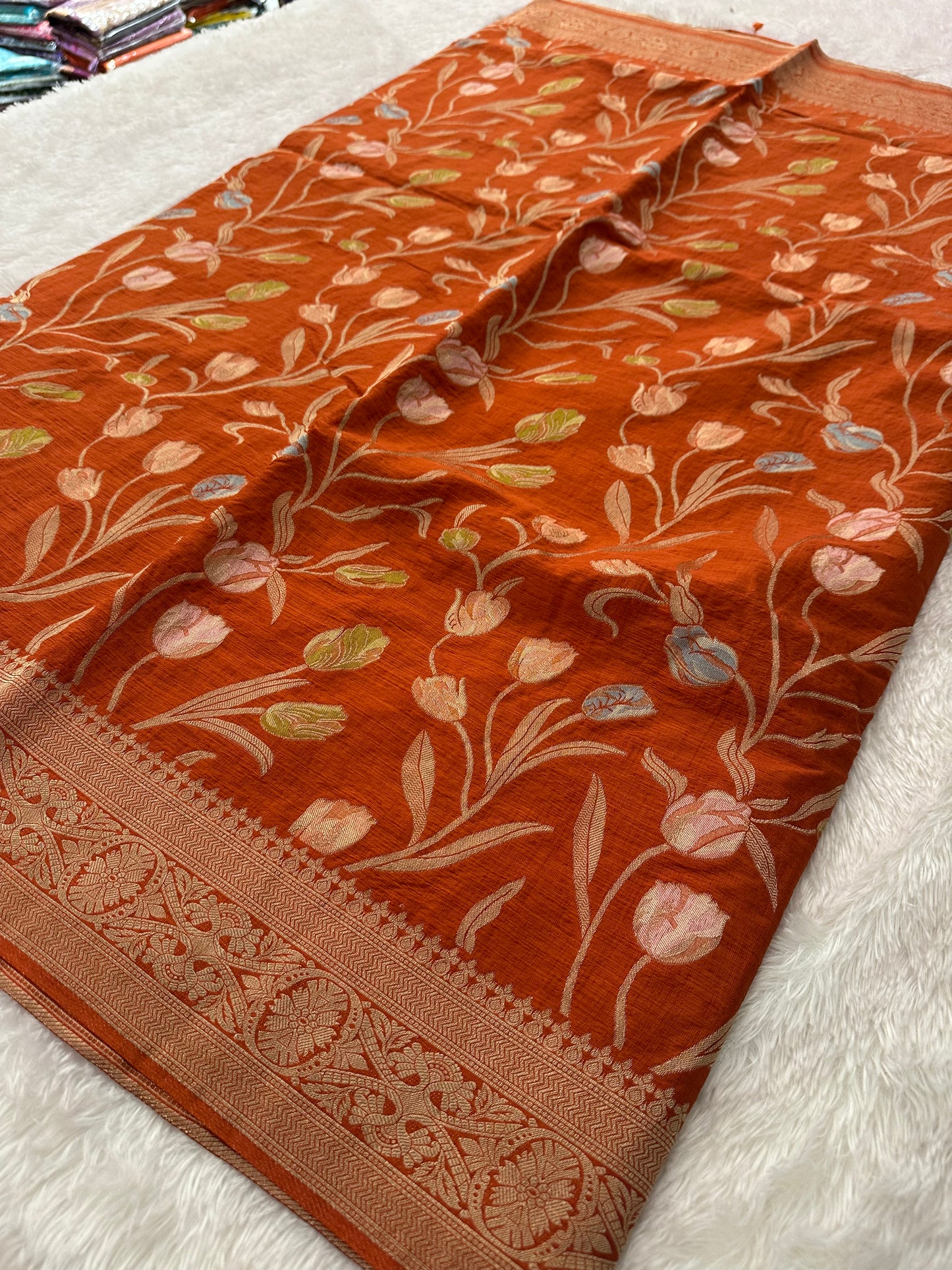 Tulips Linen Premium Saree-M13