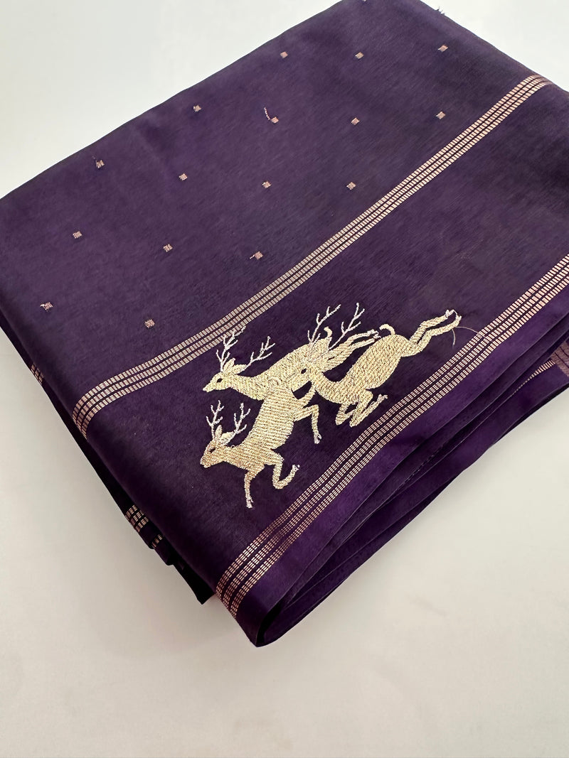 Premium Tussar Work Gold weaving BUTTAS -M25